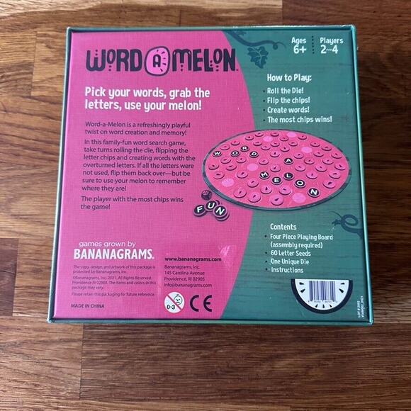 Bananagrams Word-A-Melon Word Building Memory Game New Sealed - Picture 3 of 4